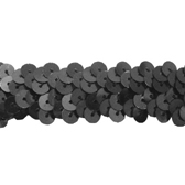Kód: 33878 2 soros elasztikus flitterbortni, 2 cm széles - BLACK / 33878